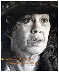 Aunt Polly - Peaky Blinders, Helen McCrory - 2022 50x65  (houtskool)