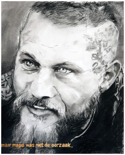 Ragnar Lodbrok -  Vikings Travis Fimmel - 2022  50x65   (houtskool)