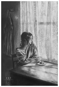 Muse, 2025, 30x40cm (houtskool)