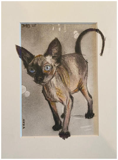 Anna, houtskool en pastel op papier, A5, 2025